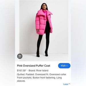 Hot Pink River Island Puffer Jacket. It’s like leaving your house in your bed